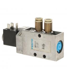 SOLENOID VALVE WITH COIL AND CONNECTORS MFH-5-1/8 MSFG-24/42-50/60 FESTO SOLD AS SHOWN IN THE PHOTOGRAPH (USED)