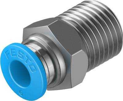 STRAIGHT MALE THREADED TUBE ADAPTER WITH 1/4 THREAD REDUCTION FESTO QS
