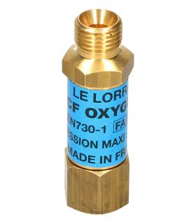 FLAME RETARDANT VALVE FOR TORCH 9/16" OXYGEN LE LORRAIN - Image 1