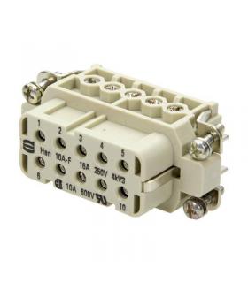 FEMALE CONNECTOR 10 PIN+T HAN 10A-BU-S 09200102812 HARTING - Image 1