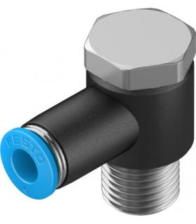 ELBOW REGULATED MALE THREAD TO PNEUMATIC TUBE PRESSURE SOCKET IN L QSLV-1/4-6 153088 FESTO - Image 1
