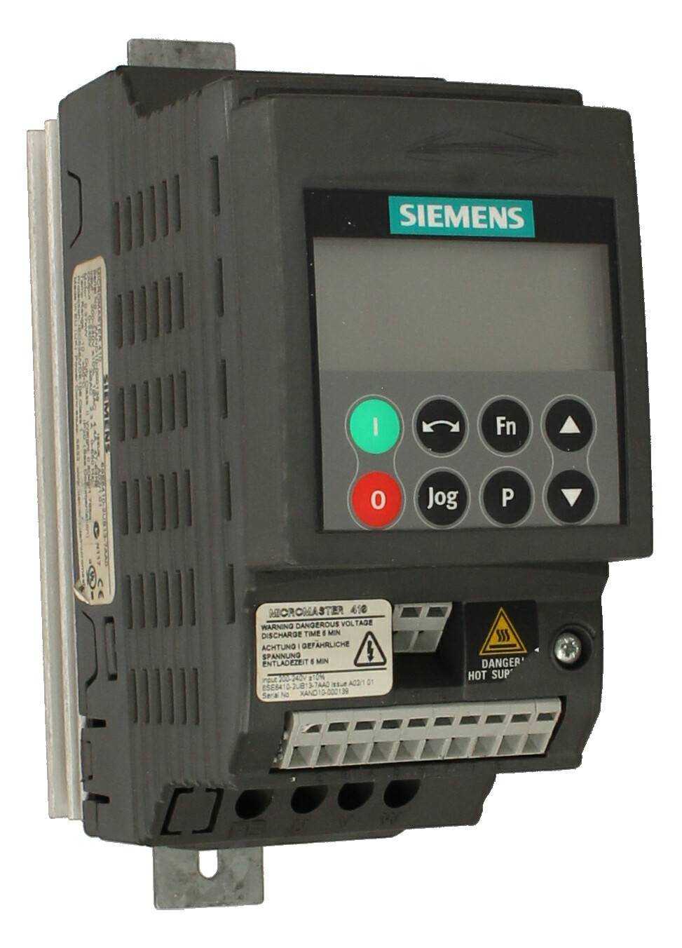 SIEMENS 6SE6410-2UB13-7AAD + MM410 VARIABLE FREQUENCY DRIVE + CONTROL PANEL (USED)