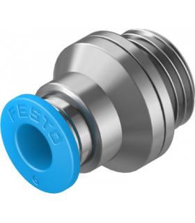 STRAIGHT MALE TUBE TO THREAD ADAPTER - WITH TAPERED THREAD WITH FESTO REDUCTION QS-G