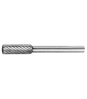 BURR CARBIDE HANDLE 3, ZYAS HEAD 3x14 TOOTHED 6 CYLINDRICAL SHAPE TOOTHED FRONT